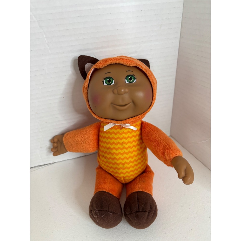 Cabbage Patch Kids Cuties Fox Plush Doll Orange Chevron 9 inch Green Eyes 2019